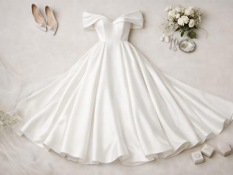 Vestido de noiva Kallah com acessórios
